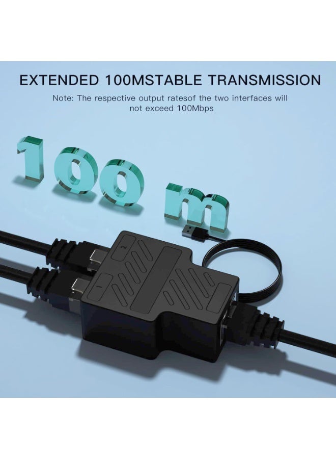 DUNISO RJ45 Splitter Adapter, 1 to 2 Ethernet Splitter Connector,Plug and Play,Support Two Devices Working Simultaneously,for PC Computer Laptop TV Box Router Game Console - Image 3